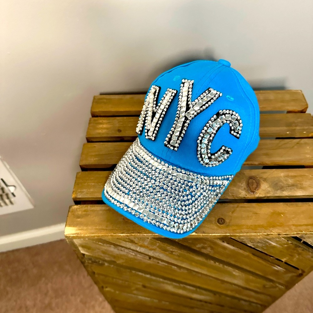 Blue NYC Rhinestone Cap - Picture 3 of 12